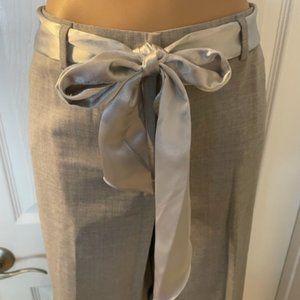 Ann Taylor Ribbon Belted Professional Pants/Slacks  Heather Gray 4
